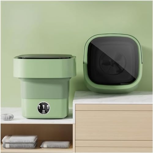 magihand 小型洗濯機 脱水機能付き 折りたたみ ミニ洗濯機 8L大容量 ポータブル 小型 簡易 銀イオン 操作簡単 節水 省エネ 高性能 小さい 洗濯 持ち運び 寮用 子供服 おもちゃ ペット用品 タオル ベビー用品 靴下 下着洗濯 操作簡単 一人暮らし 収納 排水 (グリーン)