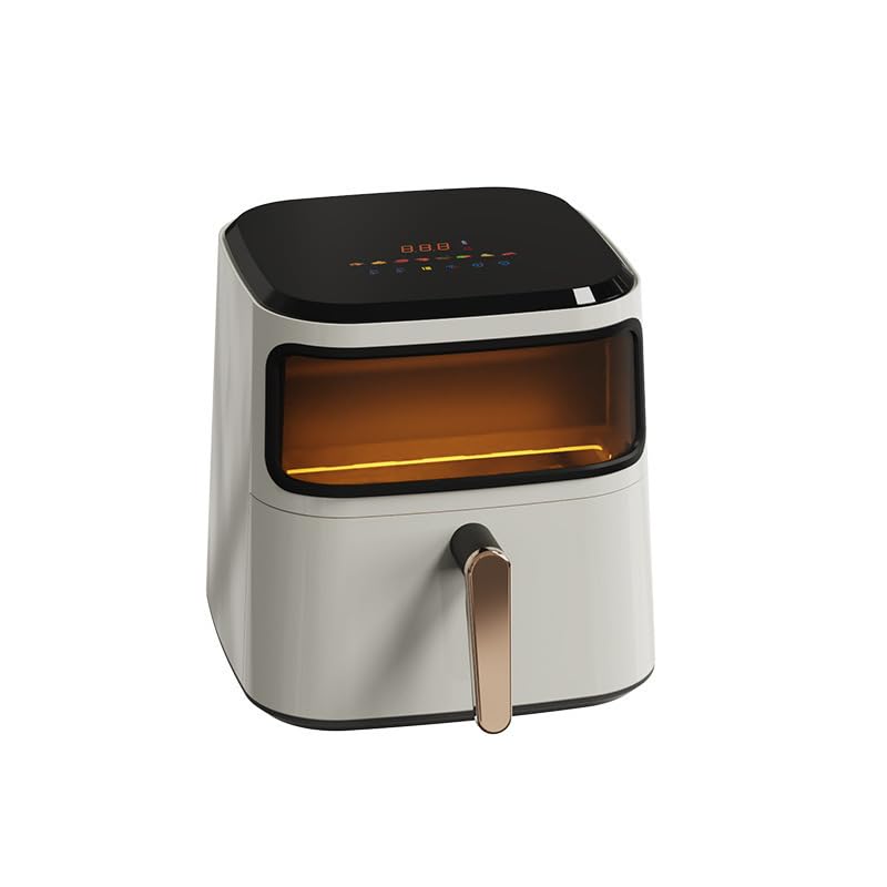 KDBT ノンフライヤー エアフライヤー 大容量 6.5L 家庭用 1~2人用 LEDタッチパネル 温度調整可能 タイマー機能 コンパクト 油不使用 ノンオイル ヘルシー から揚げ 電気フライヤー 簡単お手入れ (28.9*29.5*32cm,ブラック)