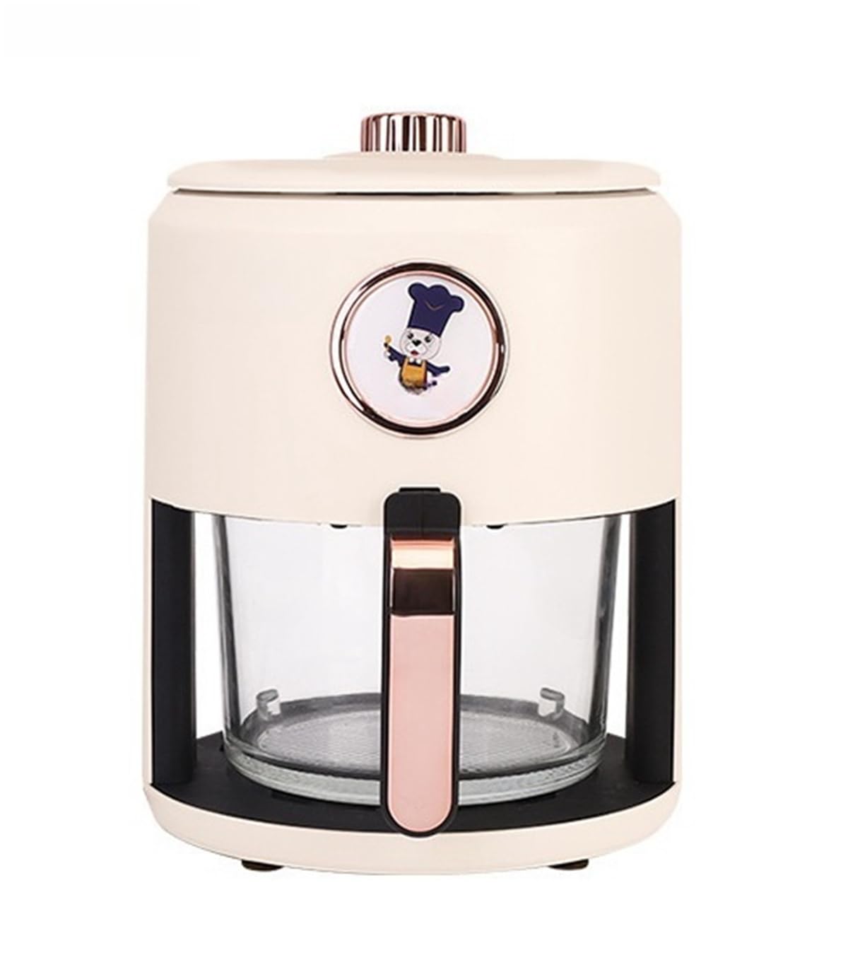 Tonain ノンフライヤー 4.5L ノンオイルフライヤー エアフライヤー 1-5人用 可視窓全自動ヘルシーフライヤー 大容量 家庭用 省エネ 快速調理 フライヤー ヘルシー 360°空気循環 電気フライヤー 6種プリセット 揚げ物 ポテト 惣菜 解凍 油なし 家庭用ノブのスタイル/LEDタッチパネル (ホワイト（4.5L）,ノブのスタイル)