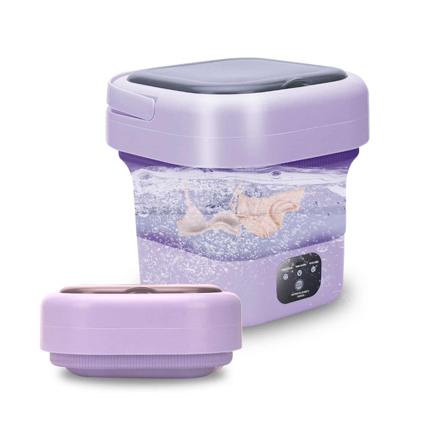 「サッと洗える・9Ｌ大容量」 IPO 折り畳み洗濯機 5/10分洗濯 2分脱水 バケツ型洗濯機 ミニ 簡易 コンパクト 小型 ベビー服 下着 小物 別洗い アパート 寮用 キャンプ 一人暮らし